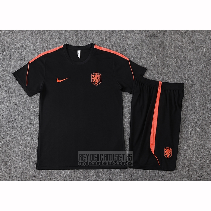 Chandal del Paises Bajos Manga Corta 2026-2027 Negro - Pantalon Corto